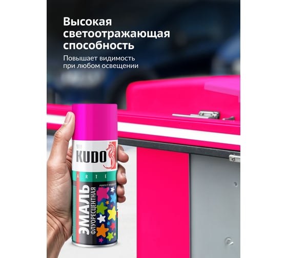 Эмаль флуоресцентная KUDO  розовая KU-1207