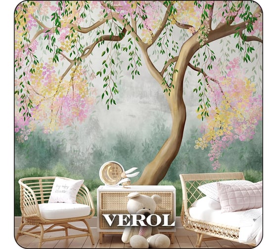 Фотообои на стену флизелиновые Дерево 3D 300x283 см, 8.49 м3 Verol 152-ФФО-05817
