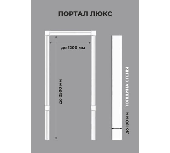 Арка Лесма стиль Портал Люкс ПВХ белое дерево 1200х190х2500 П-2П-БЭ
