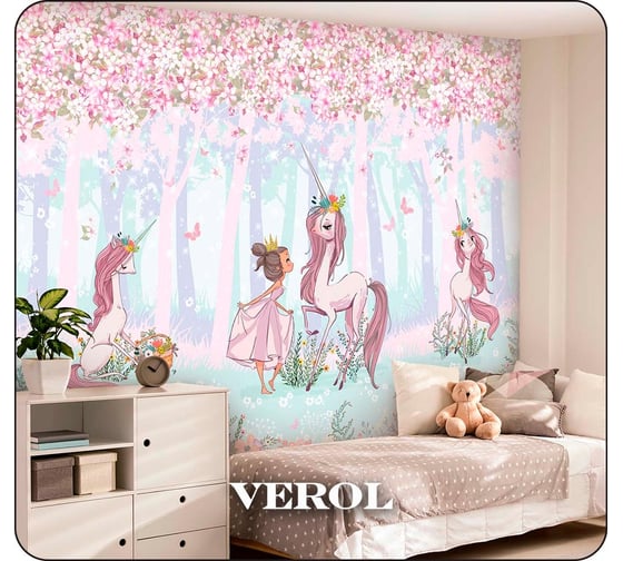 Фотообои на стену Verol флизелиновые 3D Принцессы 400x283см 4 полотна 167-ФФО-05862