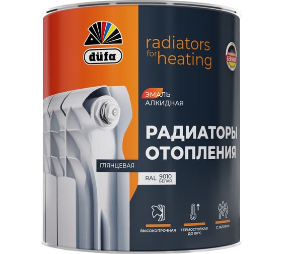 Алкидная эмаль Dufa Радиаторы отопления база 1 0,75 л МП00-012294