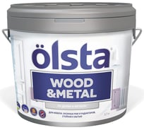 Краска по дереву и металлу OLSTA Wood&metal полуматовая БАЗА A 2.7 л OWMAM-27