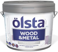 Краска по дереву и металлу OLSTA Wood&metal полуматовая БАЗА A 0.9 л OWMAM-09