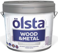 Краска по дереву и металлу OLSTA Wood&metal глянцевая БАЗА A 2.7 л OWMAG-27