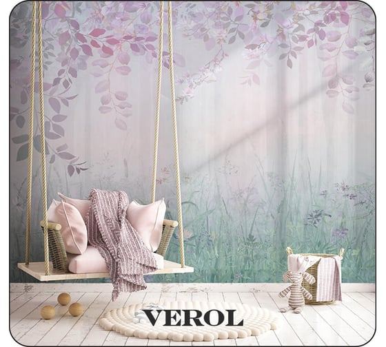 Флизелиновые фотообои Verol Волшебный лес 400x283 см, розовый, 4 полосы 164-ФФО-05860