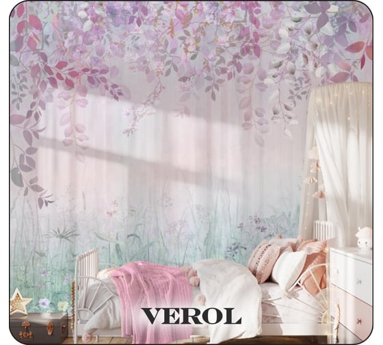 Флизелиновые фотообои Verol Волшебный лес 400x283 см, розовый, 4 полосы 164-ФФО-05860