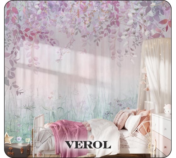 Флизелиновые фотообои Verol Волшебный лес 400x283 см, розовый, 4 полосы 164-ФФО-05860