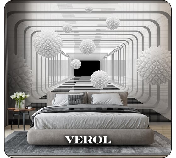 Флизелиновые фотообои на стену Verol 3D Абстракция, 500x283 см, 14,15 м2, в спальню, для кухни, моющиеся виниловые 217-ФФО-05891/