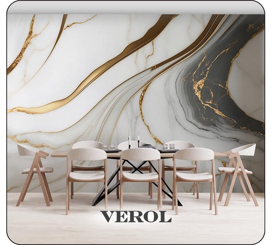 Флизелиновые фотообои на стену Verol 3D Мрамор 500x283 см, 14,15 м2 фото обои для кухни моющиеся виниловые 214-ФФО-05882/