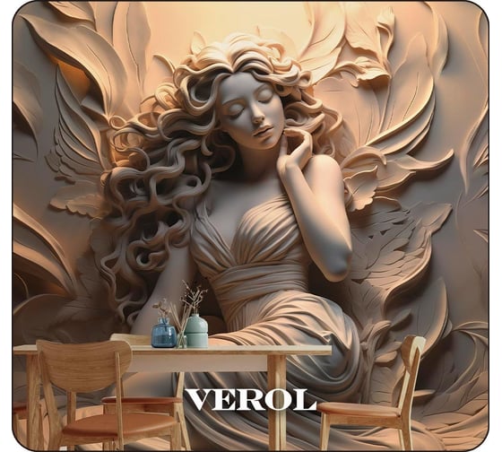 Флизелиновые фотообои на стену Verol 3D Девушка барельеф 300x283 см, 8,49 м2, в спальню, для кухни, моющиеся виниловые 218-ФФО-05882