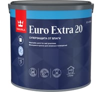 Краска для влажных помещений Tikkurila EURO EXTRA 20 база C полуматовая 2,7л 700001109