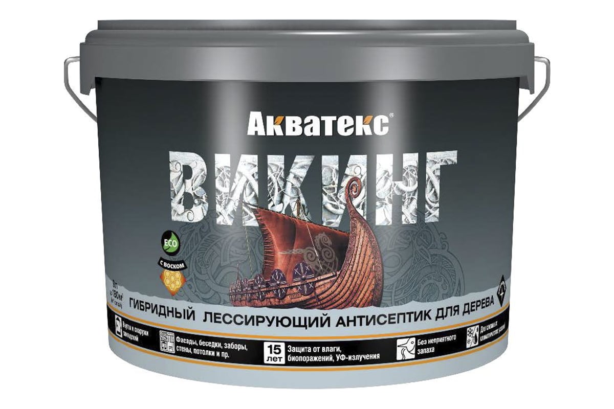 Антисептик для дерева Акватекс Викинг 65096, лессирующий, полуматовый ...