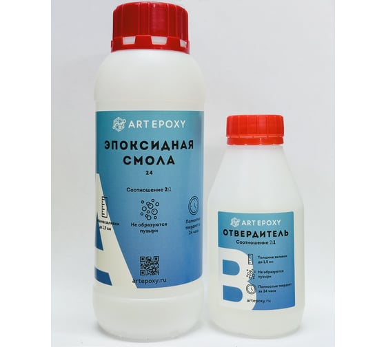 Эпоксидная смола для творчества ArtEpoxy прозрачная, быстросохнущая Quick, 600 г 21691 1