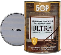 Защитная пропитка для дерева Бор Ultra для наружных работ, Антик 8 кг 4690417098729