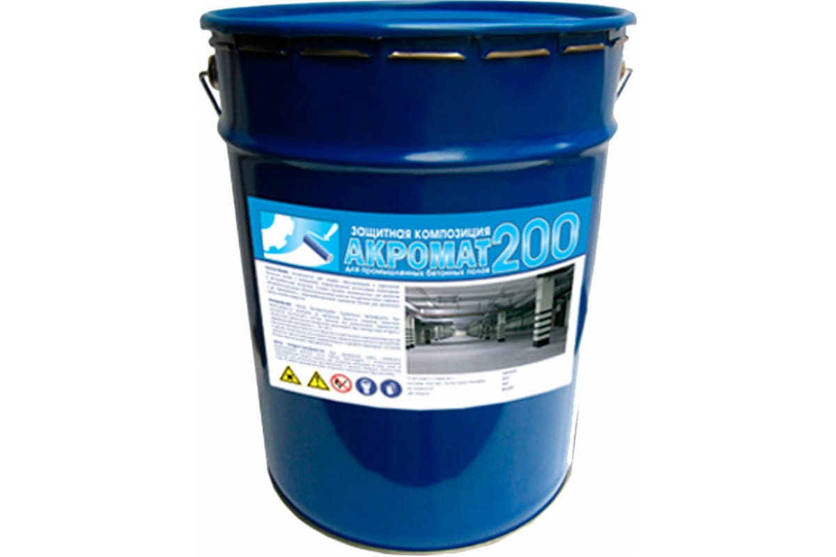 Краска для бетонных полов износостойкая Акромат 200 25 кг, серый 981 .