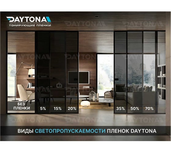 Тонировочная пленка для окон и интерьера Daytona черная 15 (3м х 0.75м) MP1200075030