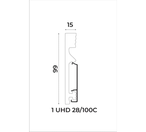 Плинтус UHD POLYMER Волшебная палочка 1 UHD 28/100С 99x15x2000 Белый под покраску УТ000080890