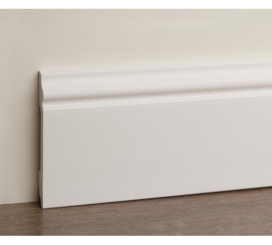 Плинтус UHD POLYMER 1 UHD 01/80 80x12x2000 Белый под покраску УТ000080883