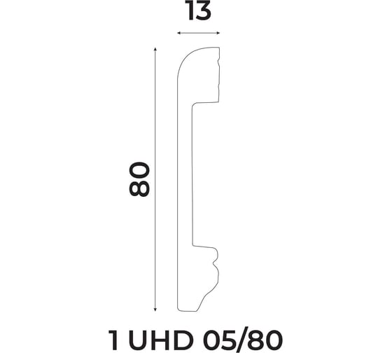 Плинтус UHD POLYMER 1 UHD 05/80 80x13x2000 Белый под покраску УТ000080886