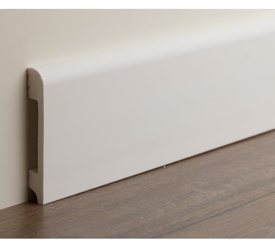 Плинтус UHD POLYMER 1 UHD 05/80 80x13x2000 Белый под покраску УТ000080886