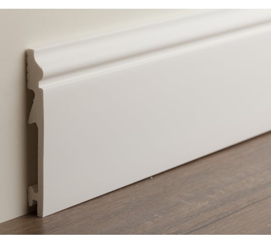 Плинтус UHD POLYMER 1 UHD 06/105C 105x14x2000 Белый под покраску УТ000080887