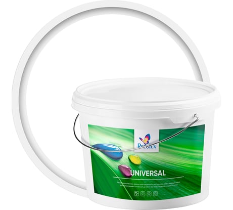 Резиновая краска Резолюкс Universal 14 кг белый 9016 1487