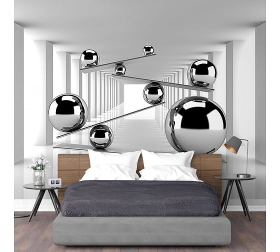 Фотообои ООО Первое ателье 3d Блестящие шары в тоннеле 145x100 см 141413-1-9-52084 1