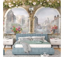 Фотообои ООО Первое ателье Веранда с двумя окнами и цветами 400x270 см 28861-1-9-3138