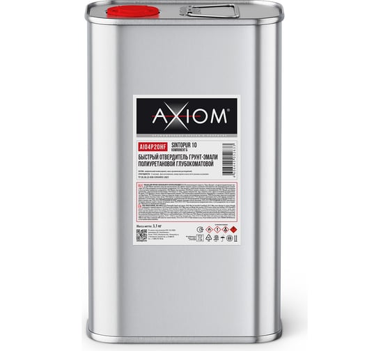 Отвердитель грунт-эмали полиуретановой AXIOM SintoPUR 10 глубокоматовой быстрый 3,1 кг AI04P20HF 1