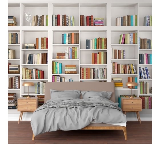 Фотообои ООО Первое ателье книги "Современный книжный стеллаж с книгами" 155x100 см ШхВ pw94435-1