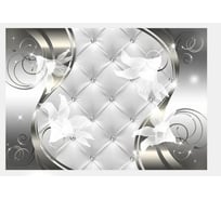 Фотообои ООО Первое ателье цветы "Лилии вдоль кожаной вставки" 300x210 см ШхВ 141441-1-9-52227