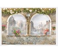 Фотообои ООО Первое ателье "Веранда с двумя окнами и цветами" 300x200 см ШхВ 28861-1-9-3139