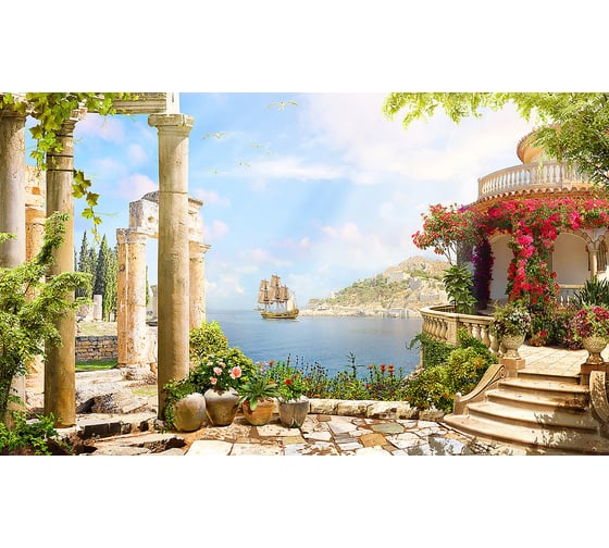 Фотообои ООО Первое ателье "Древняя античная бухта" 165x100 см ШхВ 141375-1-9-51904 1