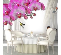 Фотообои ООО Первое ателье 3d цветы Первое ателье "Орхидеи на фоне колонн" 155x100 см ШхВ 97366-1-9-38607