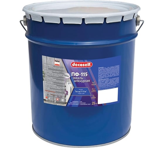 Эмаль Pufas ПФ-115 бирюзовая Decoself 25кг=18,7л тов-206753