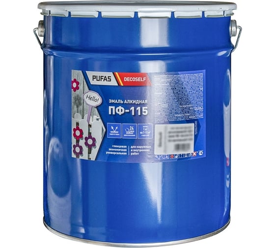 Эмаль Pufas ПФ-115 вишневая Decoself 25кг=18,7л тов-206749