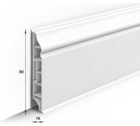 Плинтус напольный фигурный Ideal Дюра 80 мм 2,2 м, 001 Белый ИД-ПФ80 001 БЕЛ