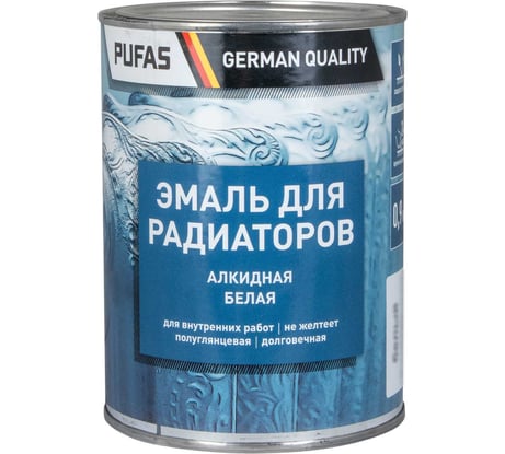 Эмаль для радиаторов Pufas белая 0,9кг тов-212154