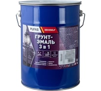 Грунт-эмаль Pufas 3 в 1 быстросохнущая белая глянц. Decoself 5кг тов-205993