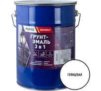 Грунт-эмаль Pufas 3 в 1 быстросохнущая белая глянц. Decoself 5кг тов-205993