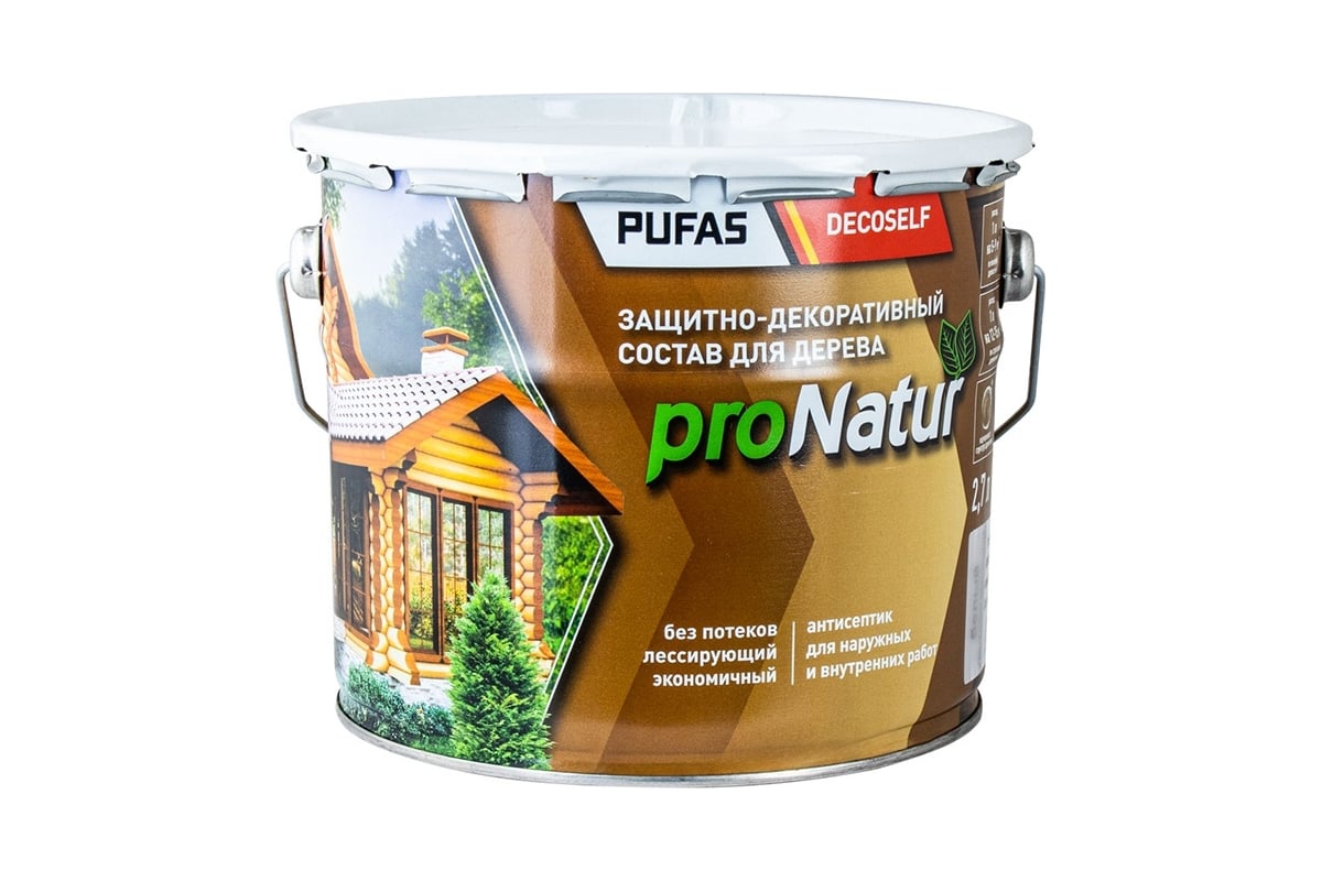 Лессирующий антисептик для дерева Pufas эбеновое дерево Decoself 2,7л ...