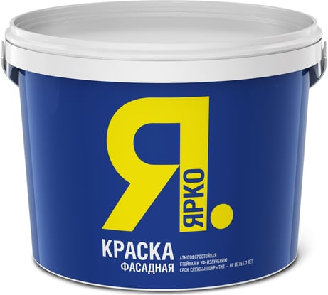 Фасадная краска ЯРКО белая, ведро 6кг О03021