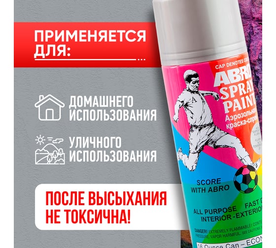 Краска-спрей ABRO акриловая № 201 алюминиевая высокотемпературная SPH-201