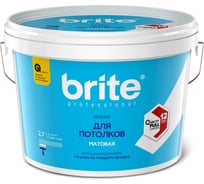 Краска для потолков BRITE PROFESSIONAL белая, матовая, база А, банка 2,7 О02246