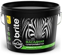 Атмосферостойкая краска для фасадов BRITE PROFESSIONAL ONE COAT суперукрывистая белая (база А), ведро 2.7л, О03751