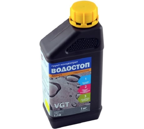 Грунт VGT Водостоп-акрил концентрат 1 кг 11605394