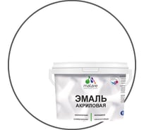 Акриловая эмаль MALARE универсальная для деревянных и минеральных поверхностей, моющаяся, белый, 1 кг. ЭАКРБЕЛПГ0100