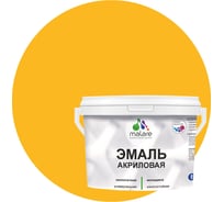 Акриловая эмаль MALARE универсальная для деревянных и минеральных поверхностей, моющаяся, желтая, 1 кг. ЭАКРЖЕЛПГ0100