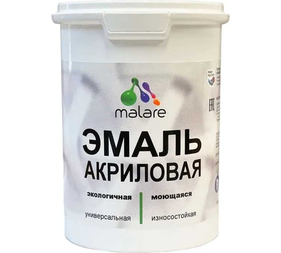 Эмаль акриловая универсальная для деревянных и минеральных поверхностей MALARE моющаяся, оклахома, 1 кг. 4620262407377