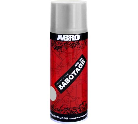 Аэрозольная краска ABRO INDUSTRIES INC Abro Sabotage 036 серебряный, 400 мл SPG-036 1